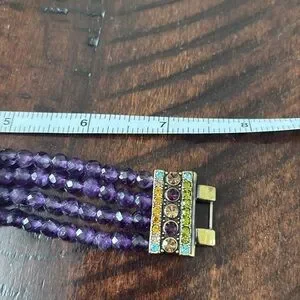 Heidi Daus Purple Beaded Watch with Gold Accents Heidi Daus | Accessories | Heidi Daus Purple Beaded Watch  main image 4